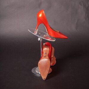 1980s Metallic Lipstick Red Heels Pumps